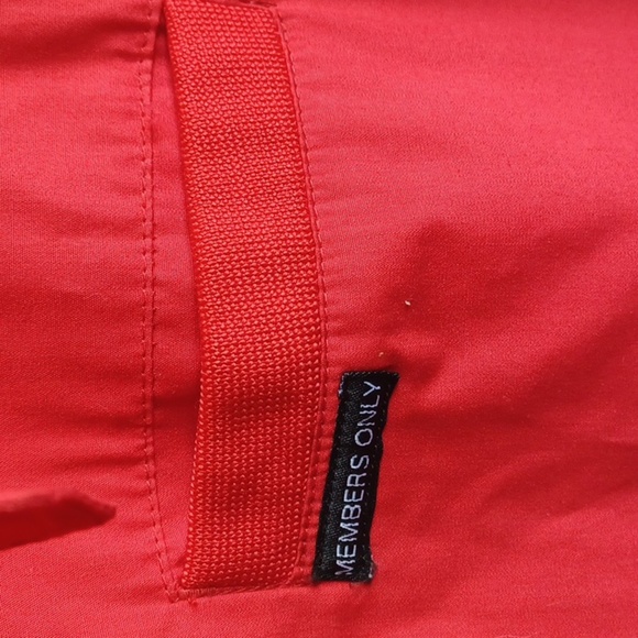 Members Only Mens Red Zipup Front Pockets Bomber Jacket Size XLarge - Picture 5 of 9